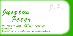 jusztus peter business card
